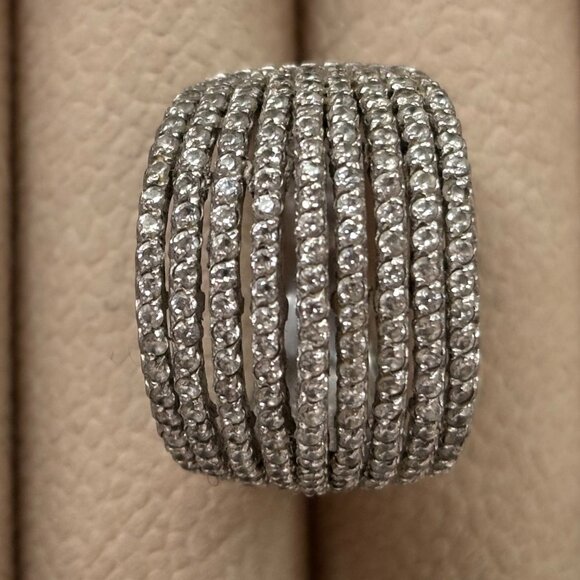 Multi-Row 925 Sterling Silver Ring - Picture 2 of 2